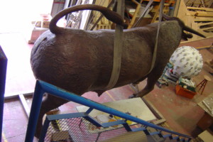 Behan bull hoisted - John Behan sculptor Artist Please call or email us for enquires regarding Johns work