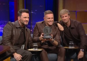 Westlife receiving Legend Award on Late Late Show Award Cast by Cast Foundry Dublin 2025